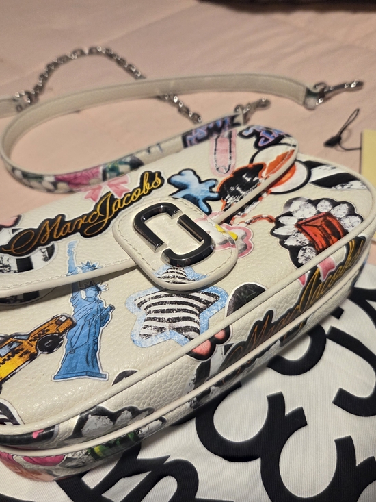 Marc Jacobs Handbags - Marc Jacobs White Graphic Print Leather Crossbody Bag